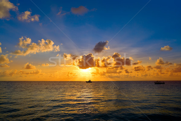 Foto d'archivio: Sunrise · spiaggia · Messico · acqua · luce · sfondo