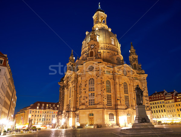 Dresden kilise Almanya gün batımı yaz seyahat Stok fotoğraf © lunamarina