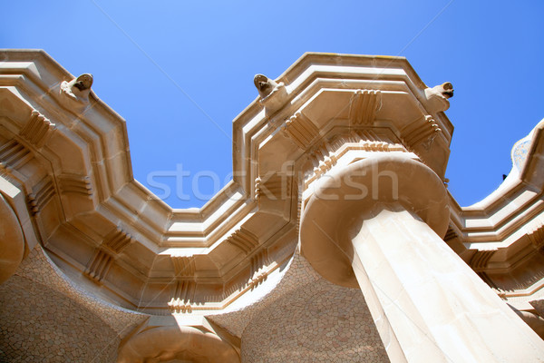 Hundred Columns Chamber Barcelona Park Guell Stock photo © lunamarina