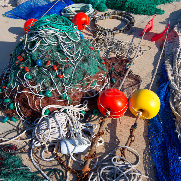 Formentera Balearic Islands fishing tackle nets longliner Stock photo © lunamarina