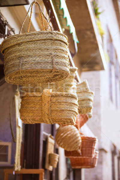 Valencia traditional esparto crafts near Mercado Central Stock photo © lunamarina