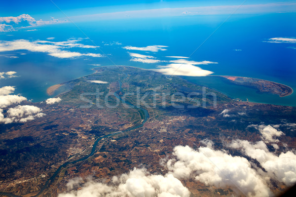Deltebre Aerial Delta Ebro river in Tarragona Stock photo © lunamarina