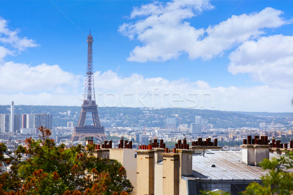 Paris skyline aerial from Montmartre Stock photo © lunamarina