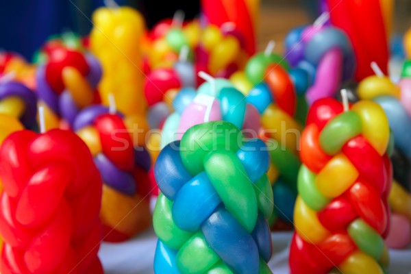 colorful braided candles handcraft texture pattern Stock photo © lunamarina