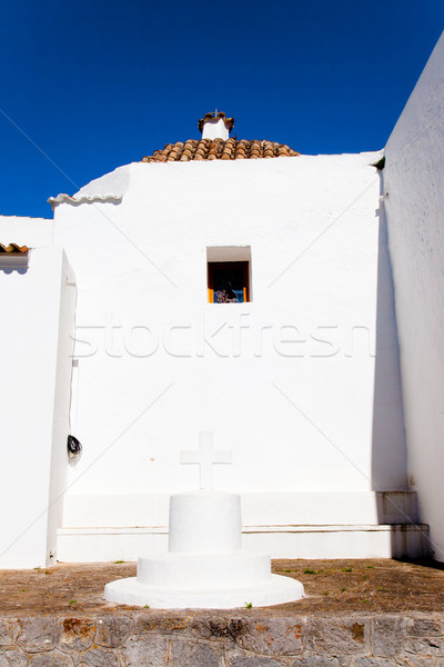 Ibiza white church in sant Joan de Labritja Stock photo © lunamarina