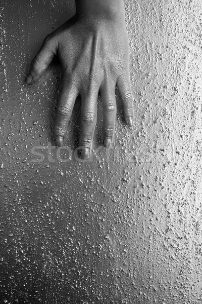futuristic silver hand over gray texture steel Stock photo © lunamarina