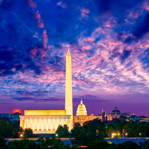 Washington Monument Capitol and Lincoln memorial Stock photo © lunamarina