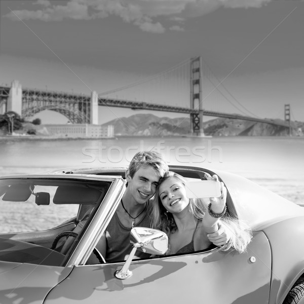 Voiture golden gate jeunes Teen couple [[stock_photo]] © lunamarina