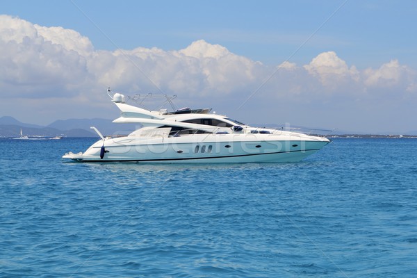 luxury yacht in turquoise Illetes Formentera Stock photo © lunamarina