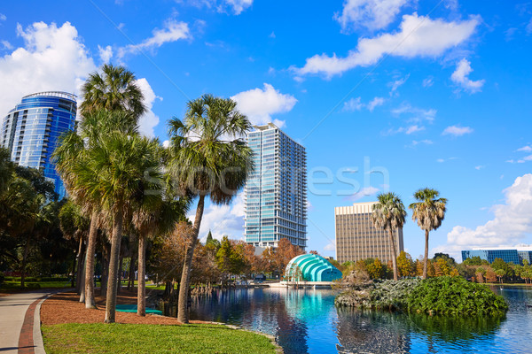 Orlando skyline fom lake Eola Florida US Stock photo © lunamarina