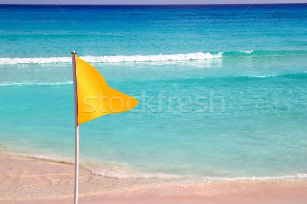 beach yellow flag weather indication signal Stock photo © lunamarina