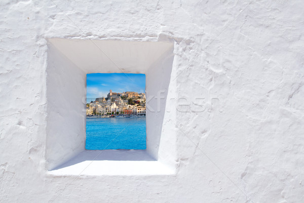 Ibiza mediterranean white wall window Stock photo © lunamarina
