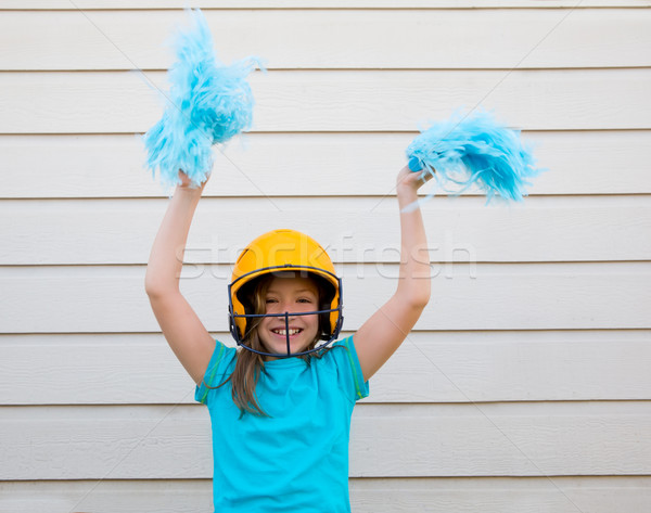 baseball cheerleading pom poms girl happy smiling Stock photo © lunamarina