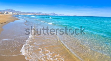 Calpe playa Cantal Roig beach near Penon Ifach Alicante Stock photo © lunamarina