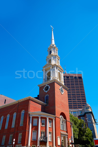 Boston parque rua igreja Massachusetts EUA Foto stock © lunamarina