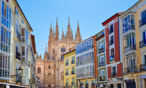 Burgos downtown colorful facades in Castilla Spain Stock photo © lunamarina