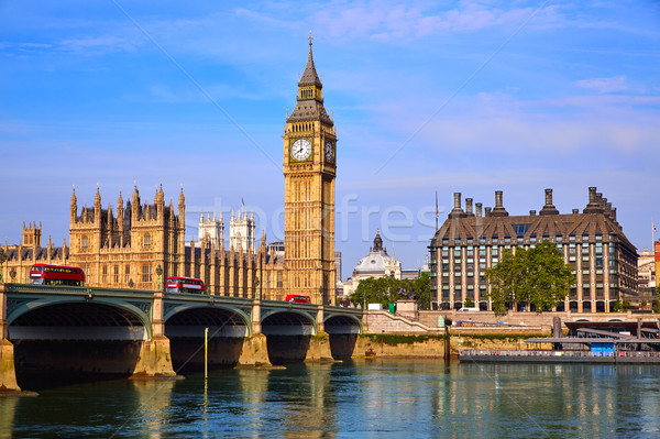Big Ben reloj torre thames río Londres Foto stock © lunamarina