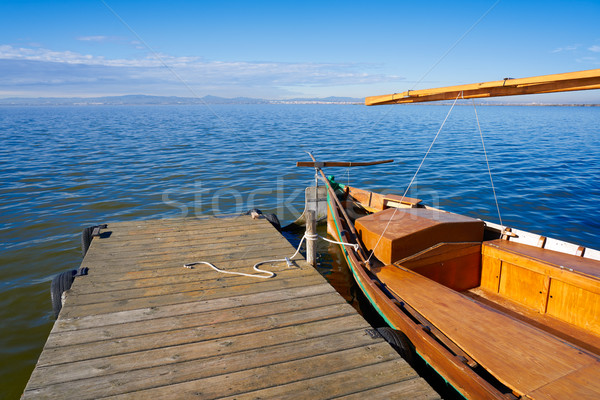 Albufera of Valencia boats in the lake Stock photo © lunamarina