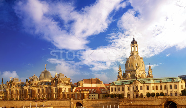 Dresden skyline and Elbe river in Saxony Germany Stock photo © lunamarina