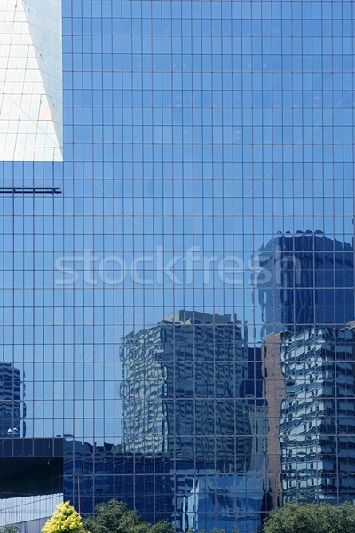 Stock fotó: Dallas · belváros · város · tükör · felhőkarcoló · épületek