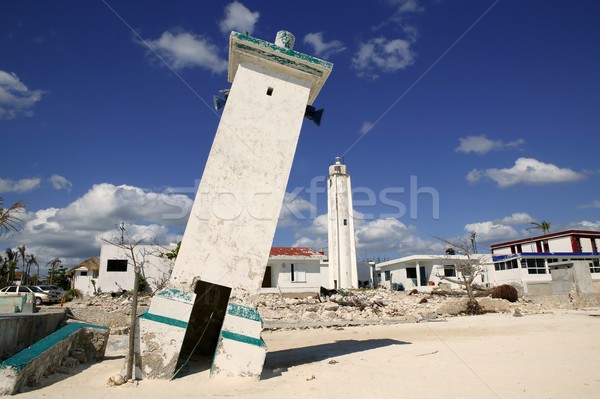 Mexique phare ouragan blanche tempête plage [[stock_photo]] © lunamarina