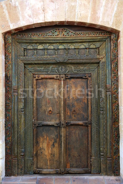 ancient eastern indian wooden door Stock photo © lunamarina