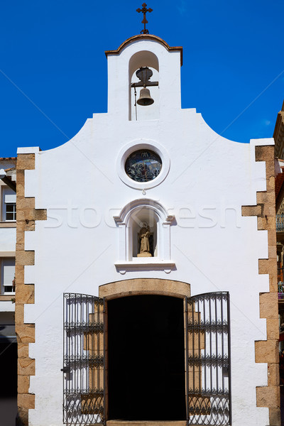 old whitewashed church in tossa de mar Stock photo © lunamarina