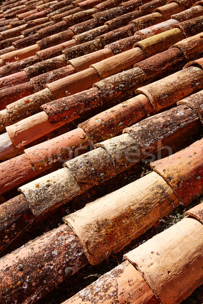 Arabic roof tiles pattern texture in Teruel Spain Stock photo © lunamarina