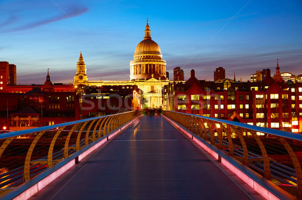 Foto d'archivio: Londra · cattedrale · ponte · thames · tramonto · viaggio