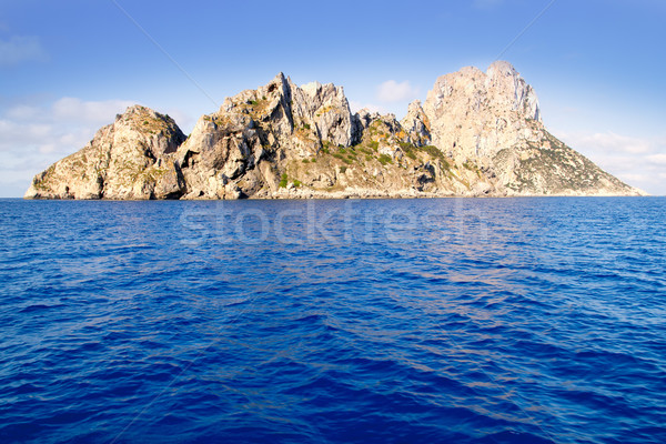 Es Vedra islet and Vedranell islands blue sea Stock photo © lunamarina