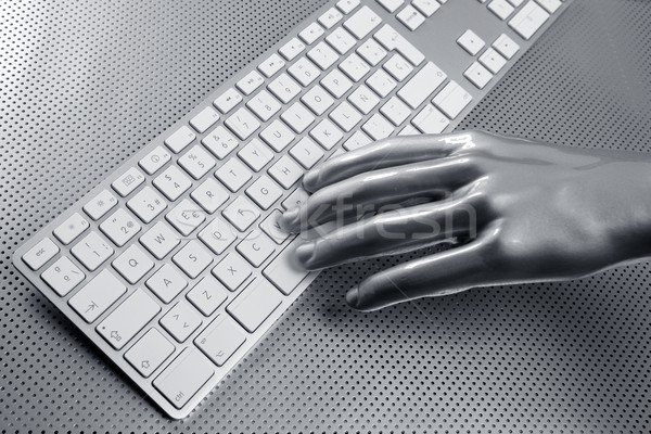 Tastatura de calculator aluminiu argint mână gri textură Imagine de stoc © lunamarina