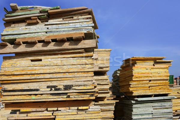 Stockfoto: Hout · boord · blauwe · hemel · boom