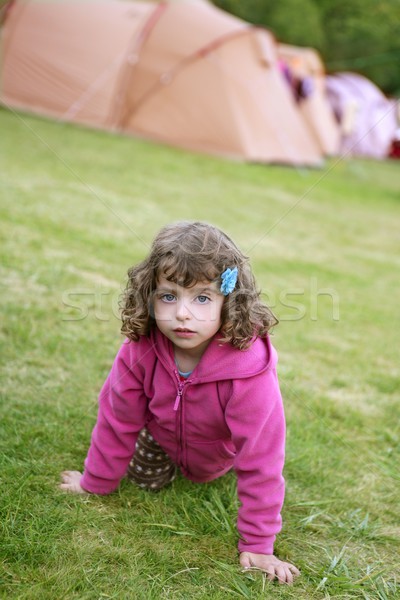 Zdjęcia stock: Kemping · namiot · wakacje · dziewczynka · charakter · mały