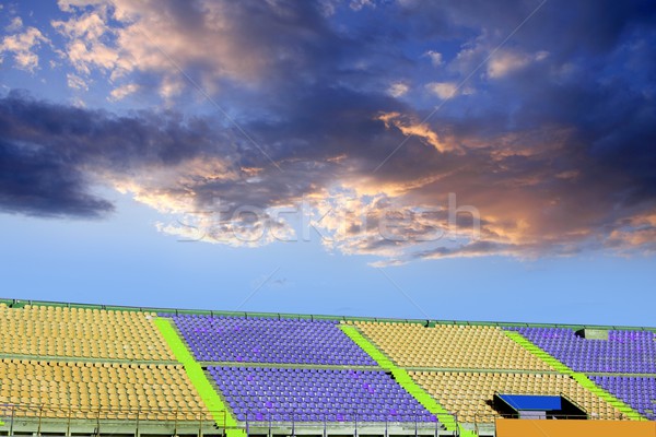 stadium colorful grandstand stands blue sky Stock photo © lunamarina