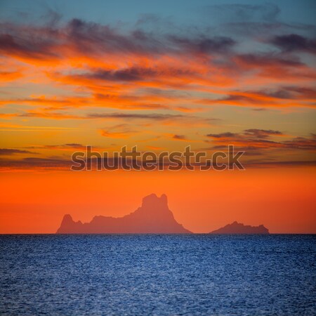 Ibiza sunset Es Vedra view from Formentera Stock photo © lunamarina