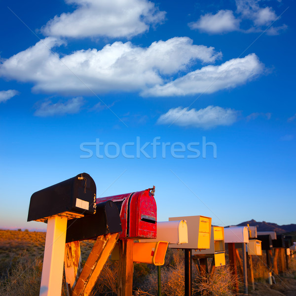 Гранж почты коробки Аризона пустыне Сток-фото © lunamarina