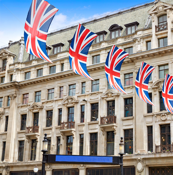 London zászlók Oxford utca Westminster Anglia Stock fotó © lunamarina