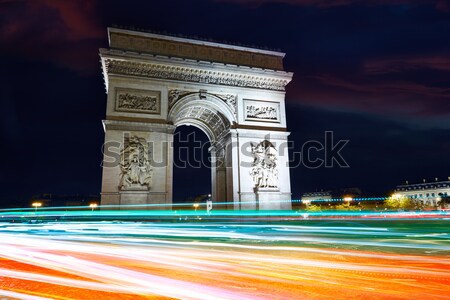 Arc de Triomphe Paris Bogen Triumph Sonnenuntergang Frankreich Stock foto © lunamarina