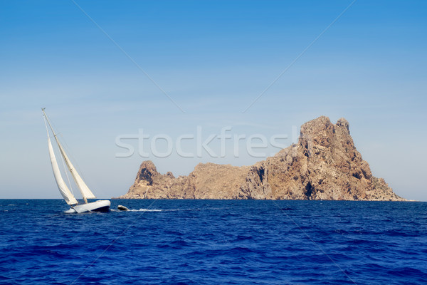 Ibiza sailboat in Es Vedra island Stock photo © lunamarina