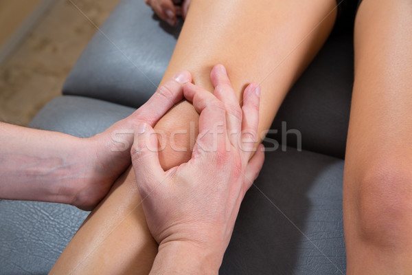 Maitland knee therapy massage on woman leg Stock photo © lunamarina