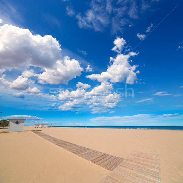 Plage de sable mer Espagne nuages paysage [[stock_photo]] © lunamarina