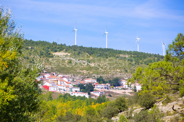Cuenca San Martin de boniches village with windmills Stock photo © lunamarina