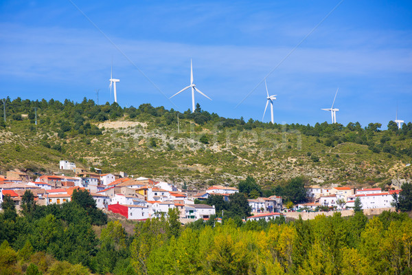 Cuenca San Martin de boniches village with windmills Stock photo © lunamarina