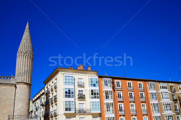 Burgos facades in Rey San Fernando square Stock photo © lunamarina