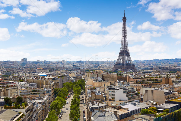 Paris Tour Eiffel Skyline France Photo stock © lunamarina