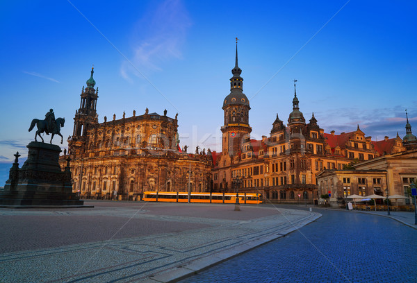 Dresden sunset at Theaterplatz in Saxony Germany Stock photo © lunamarina