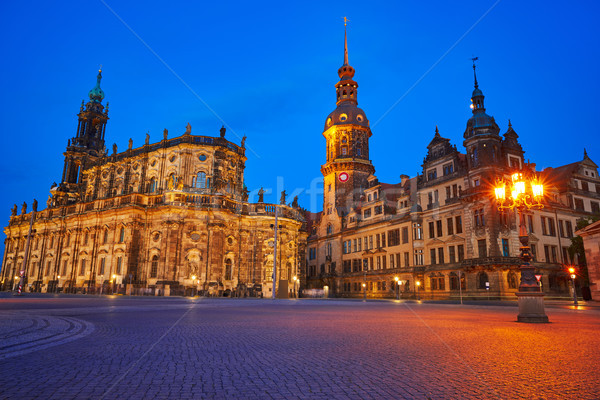 Dresde puesta de sol edificios Alemania cielo edificio Foto stock © lunamarina