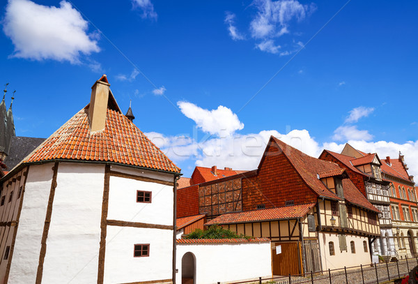 Quedlinburg city facades in Harz Germany Stock photo © lunamarina