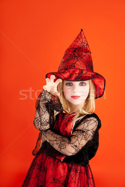 ハロウィン 子供 少女 衣装 オレンジ パーティ ストックフォト © lunamarina