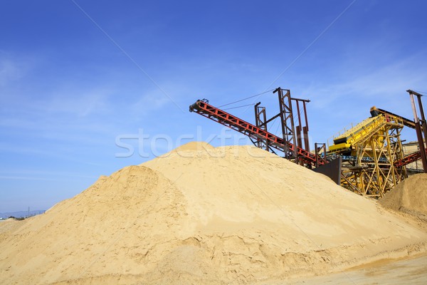 construction sand quarry stock mountain machinery Stock photo © lunamarina